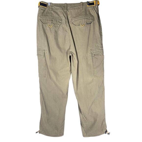 Abercrombie Paratrooper Cargo Pants Mens M Khaki Y2K Utility D Ring 35x32 Baggy - Picture 9 of 11